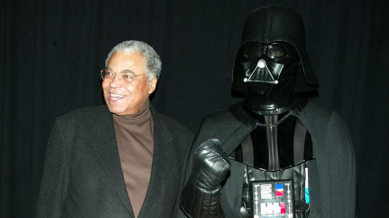 James Earl Jones with guy in Darth Vader costume