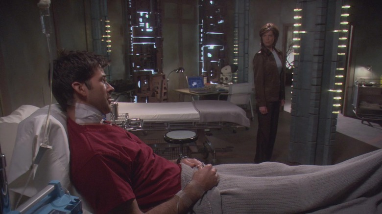 Sheppard is recovering in the hospital at Stargate Atlantis