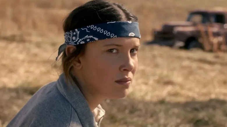 Millie Bobby Brown's Eleven wearing a bandanna on Stranger Things