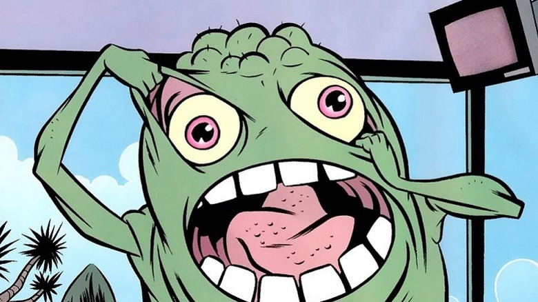 Doop pulling a funny face