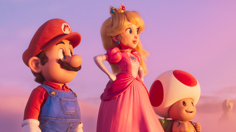 Mario, Peach, and Toad in The Super Mario Bros. Movie