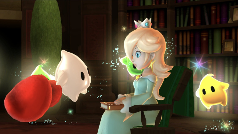 Rosalina being presented with Mario's hat