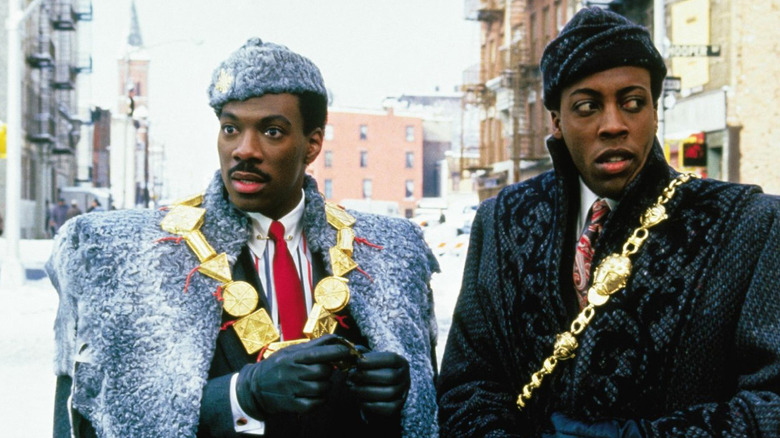 Eddie Murphy with Arsenio Hall in Coming To America.