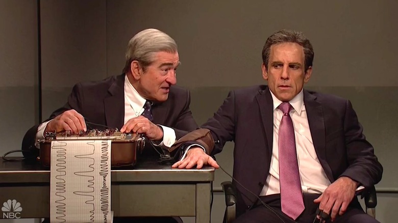 Robert De Niro questions Ben Stiller on Saturday Night Live