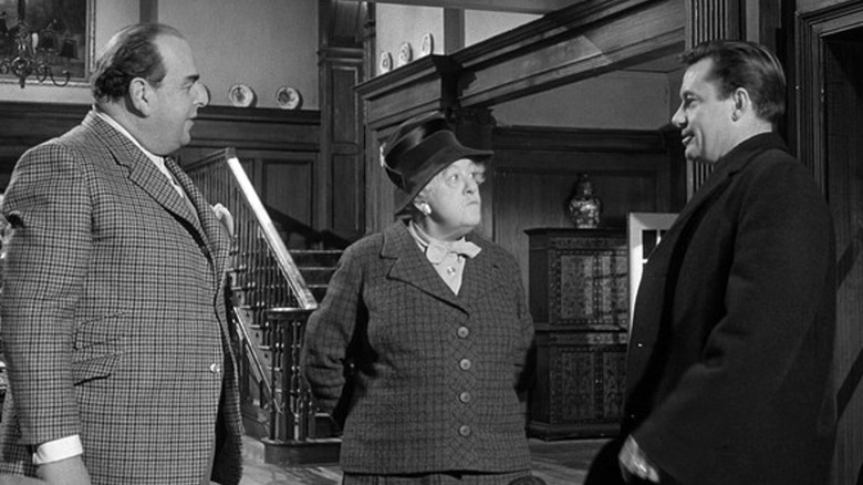 Miss Marple interrogating the suspects in Murder at the Gallop