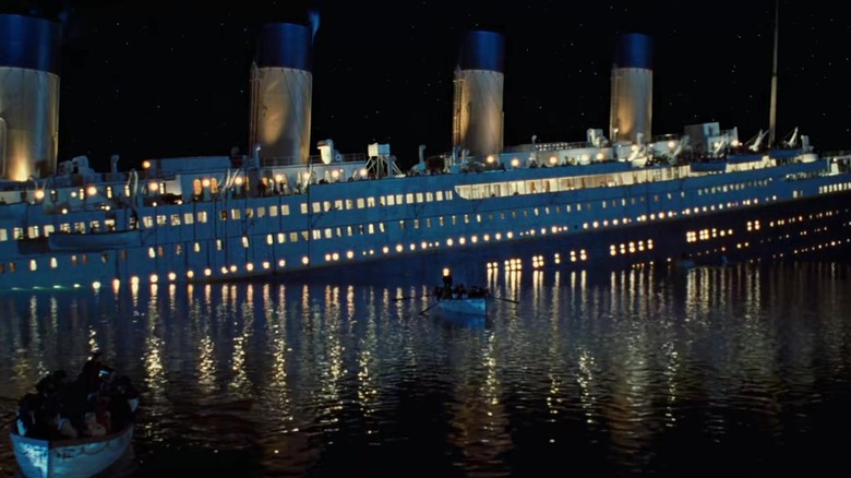The Titanic sinking in Titanic