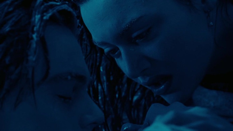 Rose looking at a frozen Jack in Titanic