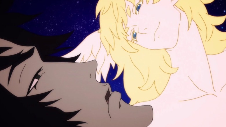 Satan/Ryo watches Akira as he breathes his last in Devilman Crybaby