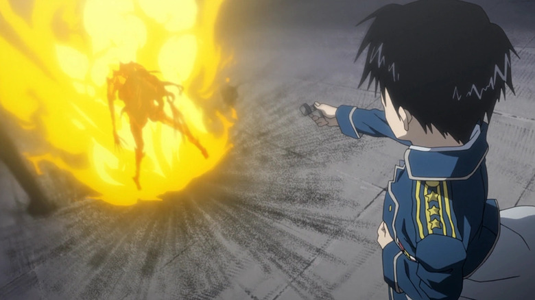 Fullmetal Alchemist: Brotherhood Roy Mustang kills Lust
