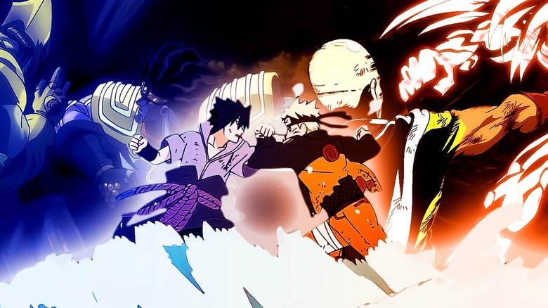 A montage of anime fights