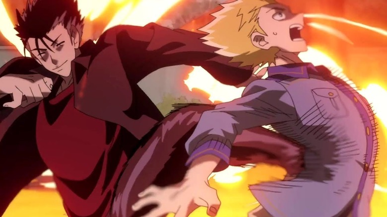 Shimazaki kicks Teruki in the back in Mob Psycho 11