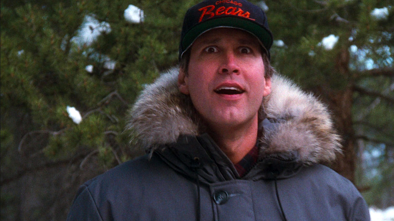 Chevy Chase looks awestruck in National Lampoon's Christmas Vacation