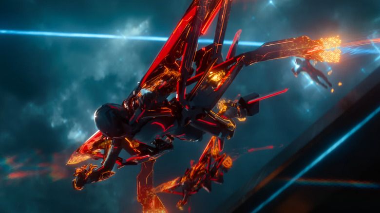 Characters in neon flight suits in Tron: Ares