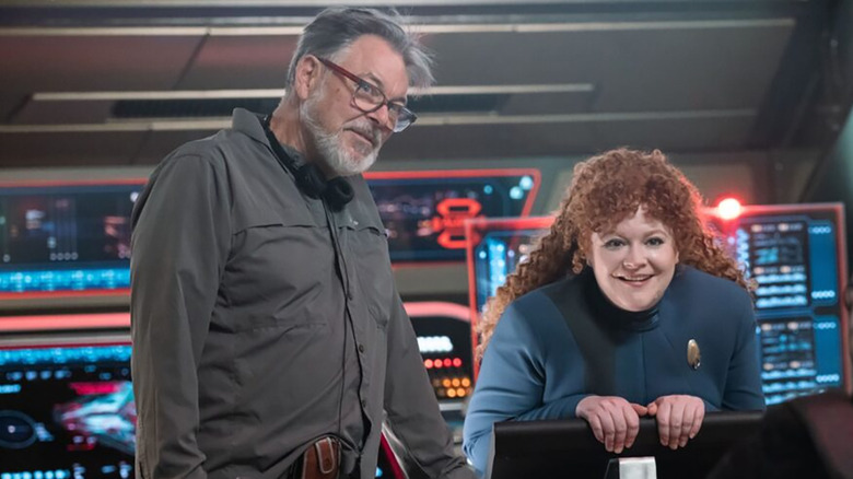 Jonathan Frakes making an episode of Star Trek: Strange New Worlds