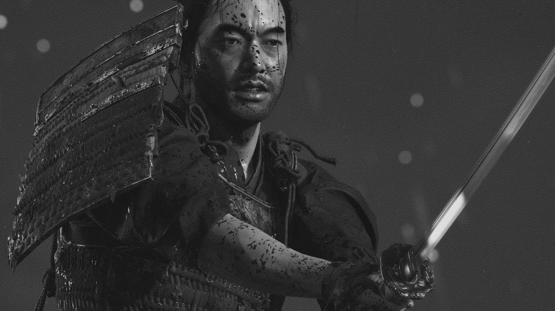 Jin Sakai in Kurosawa Mode in Ghost of Tsushima