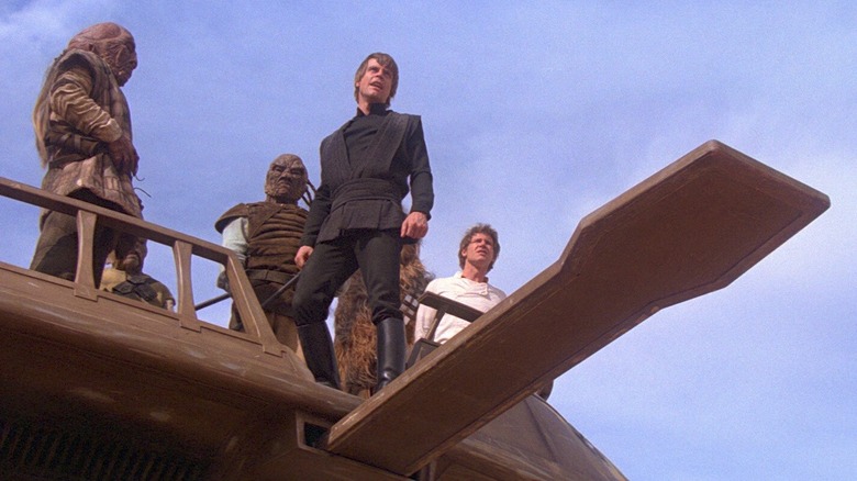 Mark Hamill walks the plank in Return of the Jedi