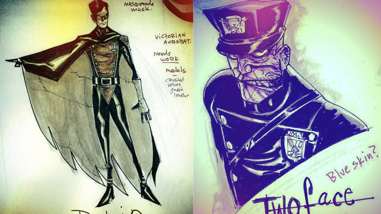 Art conceptuel de Robin et Two-Face dans Batman : Kingdom of the Mad
