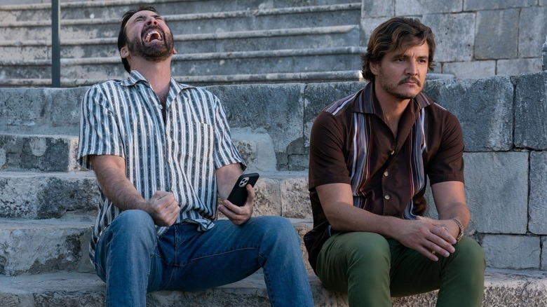 Unbearable Weight of Massive Talent Nic Cage laughing Pedro Pascal not
