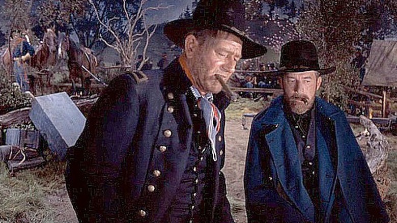 John Wayne and Harry Morgan in How the West Was Won