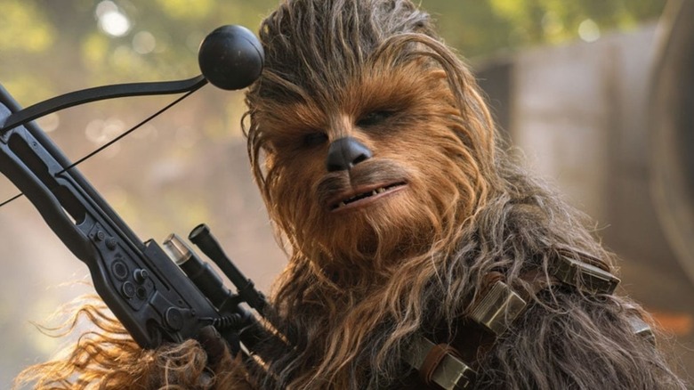 A still of the Wookie warrior Chewbacca