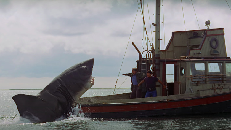 Jaws Tries to Climb Aboard the Boat