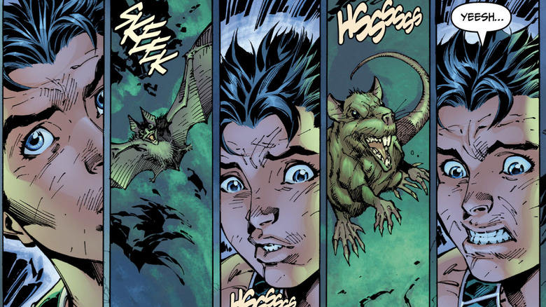 Dick Grayson looks scared as he sits in the batcave in All-Star Batman & Robin, The Boy Wonder #4