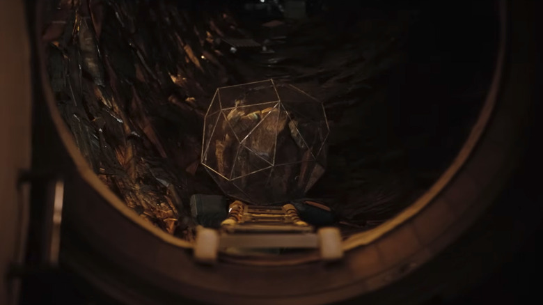 Rocky arriving on The Hail Mary in his xenonite bubble in Project Hail Mary