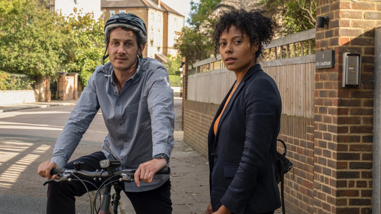 Dustin Demri-Burns and Rosalind Eleazar as Min and Louisa in Slow Horses season 2, episode 1