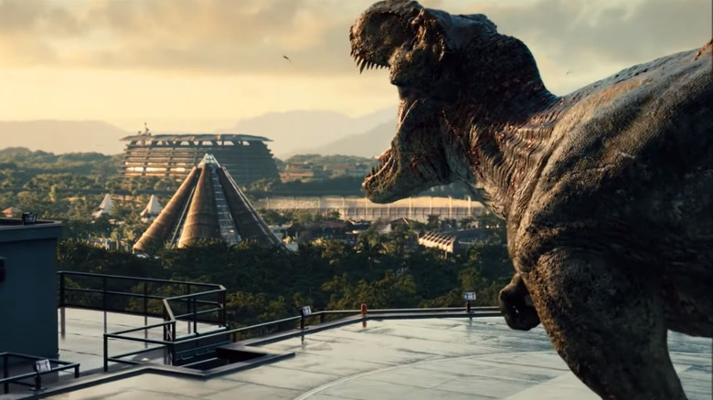 Jurassic World ending T-rex