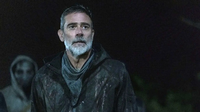 Negan walking in the dark in The Walking Dead