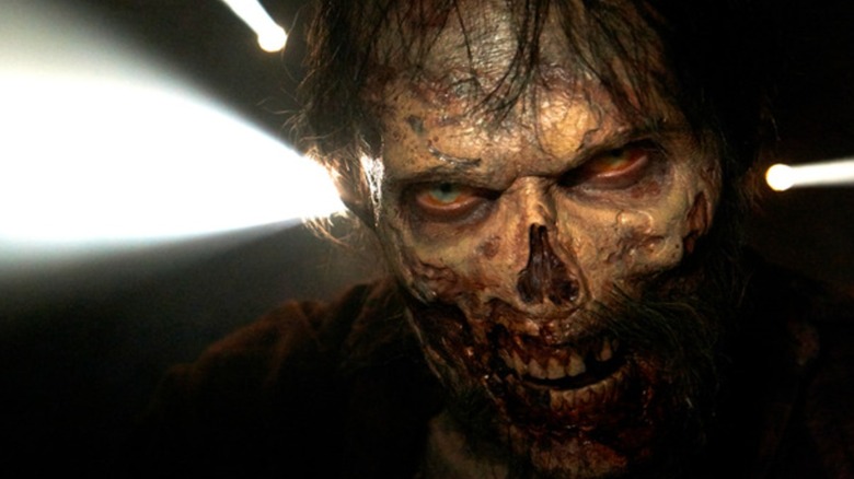 Close-up of a zombie in The Walking Dead