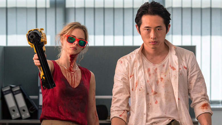 Samara Weaving Steven Yeun Mayhem