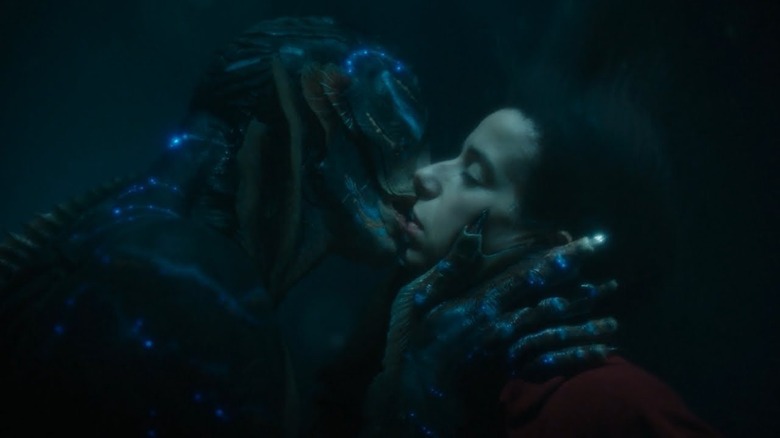 The Amphibian Man kissing Elisa from "The Shape of Water"
