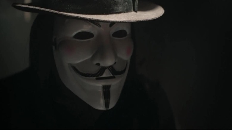A guy wearing a Guy Fawkes mask inexplicably shows up and tortures another guy in Pennyworth