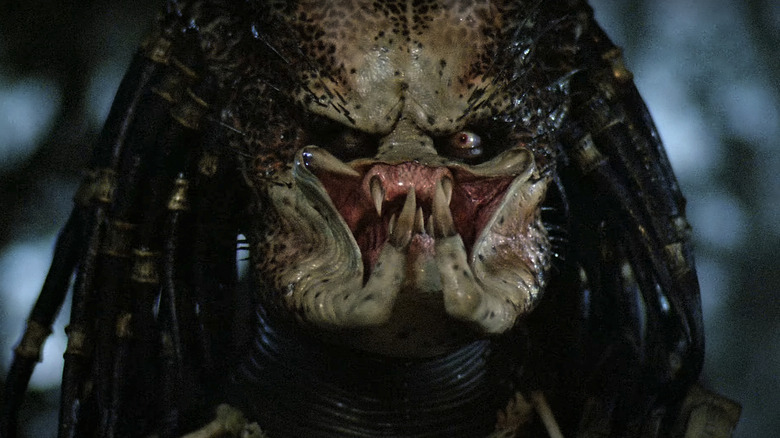 The Predator scowling