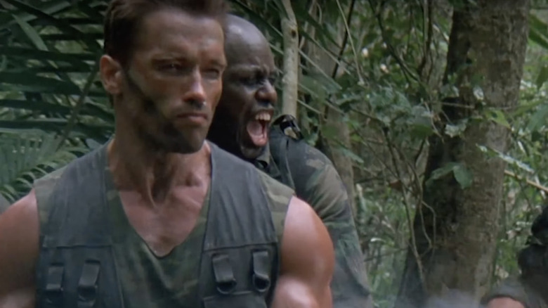 Predator cast in the jungle set