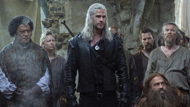 Geralt, Regis, and Zoltan object to a witch trial in The Witcher season 4