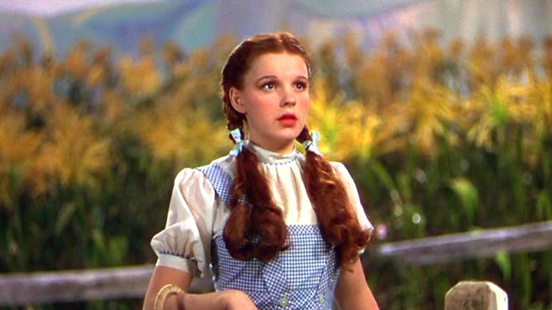 Judy Garland staring