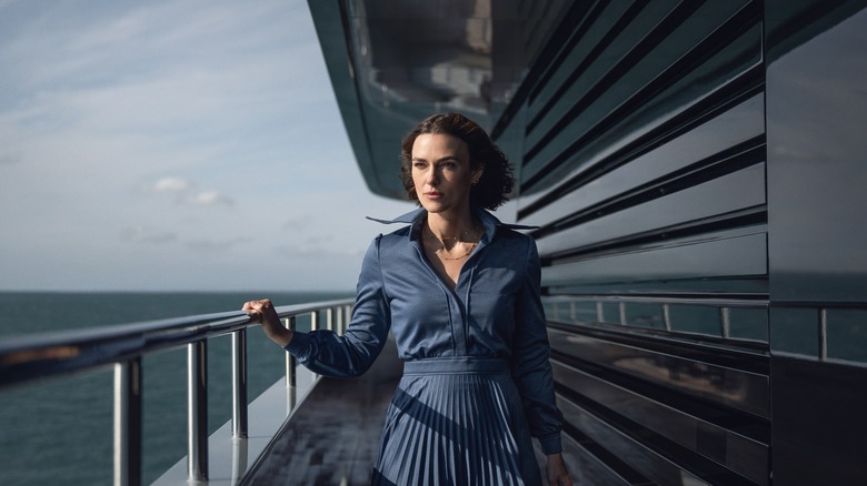If you walked along the railings of a ship in a movie 