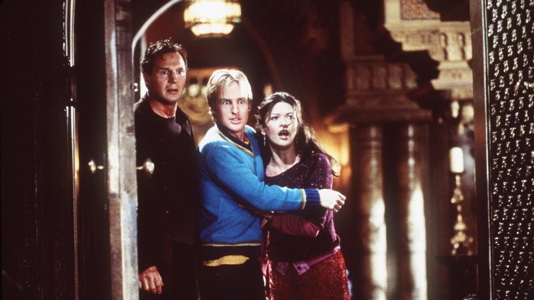 Liam Neeson, Owen Wilson, and Catherine Zeta Jones scraed