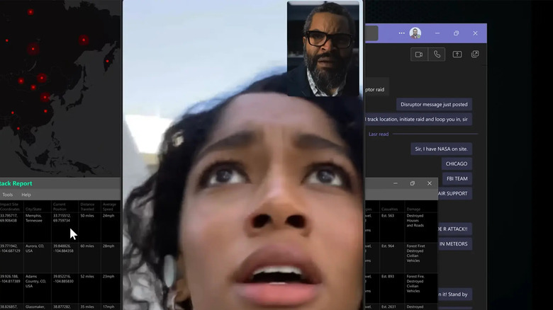 Faiith Radford corrected some foreigners while watching Will Radford on a computer screen in War of the Worlds (2025)