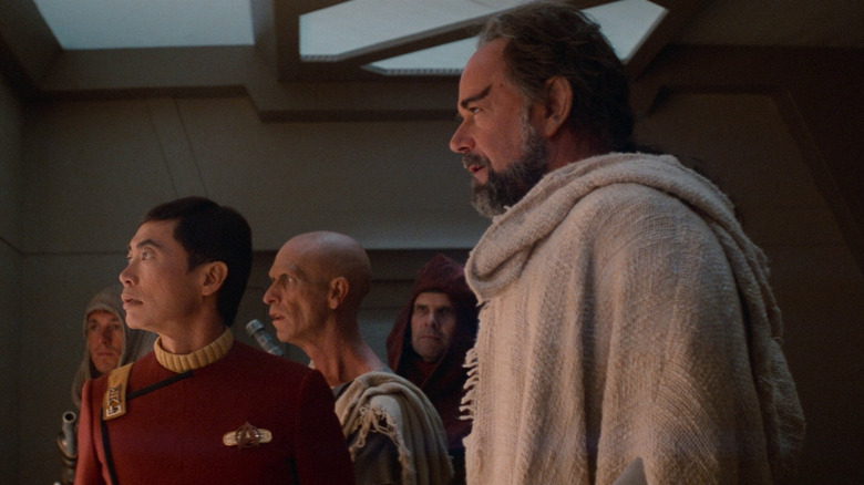 George Takei as Sulu falls under the spell of Laurence Luckinbill's Sybok in Star Trek V