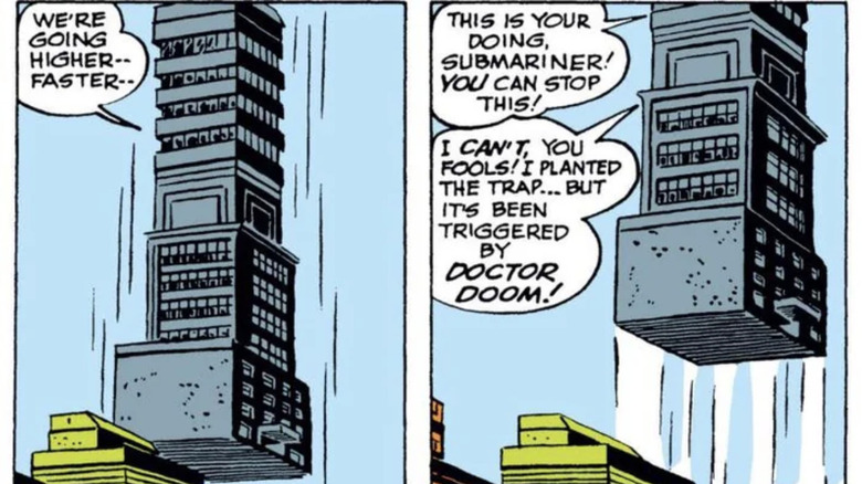 "Fantastic Four" #6 Baxter Building launching into space