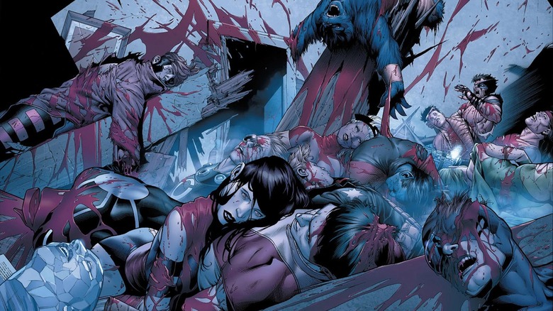 The X-Men dead around Wolverine in Wolverine