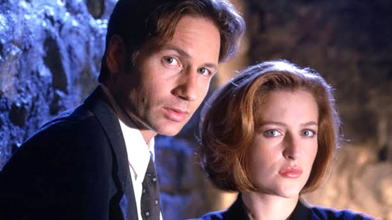 Agents Scully and Mulder in a house on The X-Files