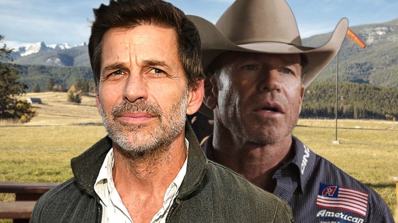 Zack Snyder next to Taylor Sheridan