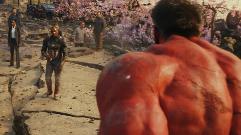 Anthony Mackie as Sam Wilson facing Harrison Ford as Red Hulk in Captain America Brave New World