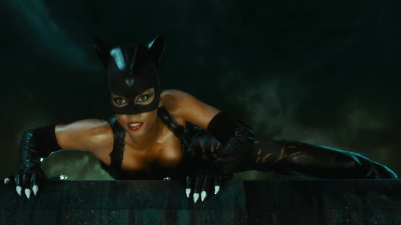 Catwoman looking over a wall in Catwoman.