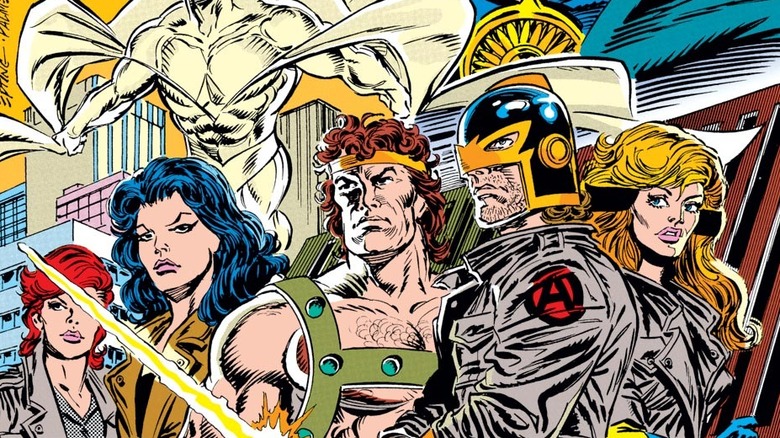 Black Knight Dane Whitman Sersi Crystal Black Widow Natasha Romanoff Vision Hercules Avengers Uatu Watcher Photon Sword
