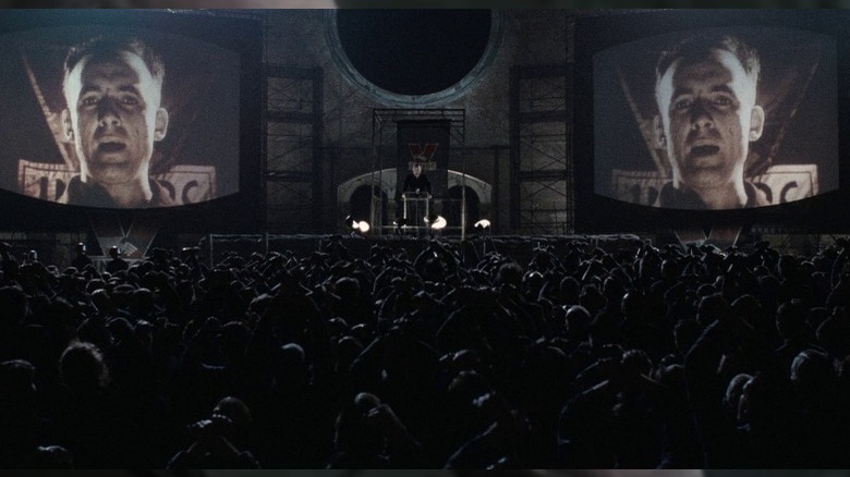 Dystopian official gives speech in 1984